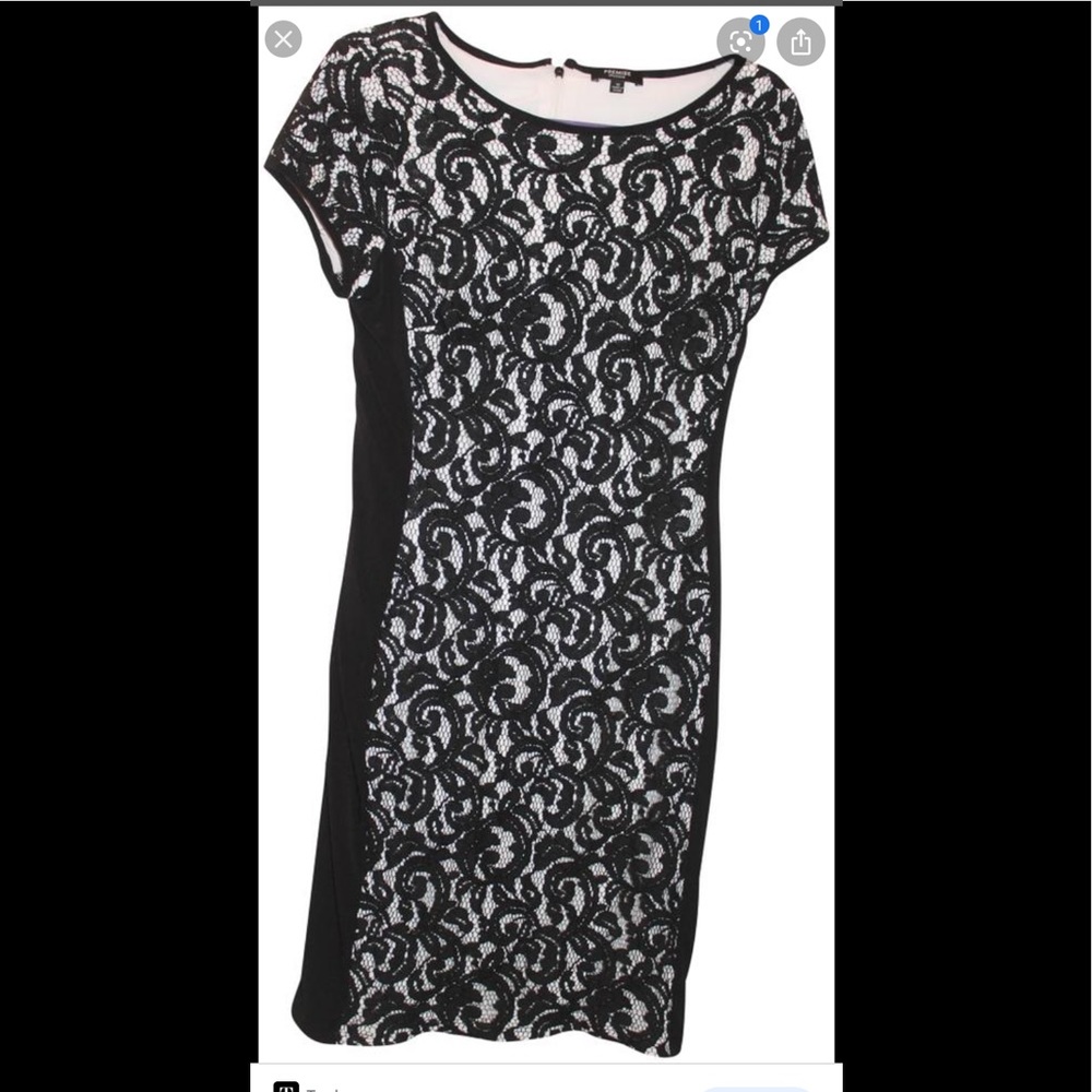 Black and white lace dress